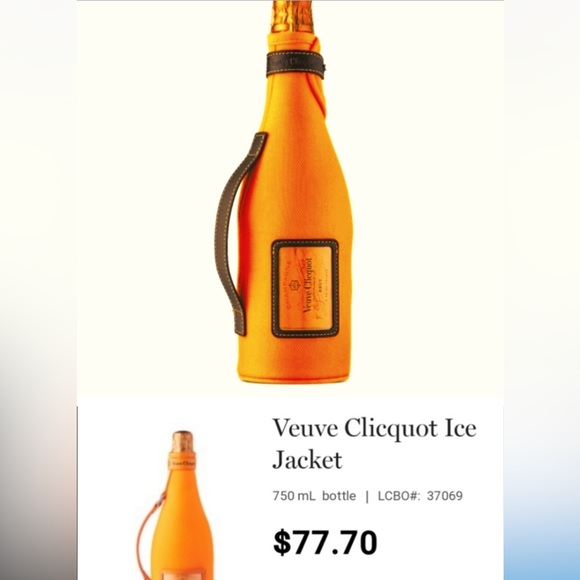 NWT: Veuve Clicquot Brut Champagne Ice Jacket Insulated Bottle Sleeve - Orange - Picture 2 of 11